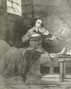 Paganini ve vězení (hlubotisk)